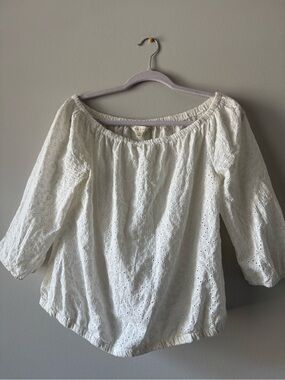 Women’s Cream Eyelet Blouse